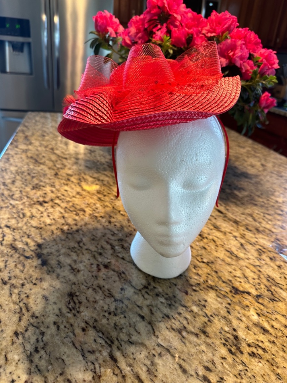 Kentucky Derby Elegant Red Fascinator Headband